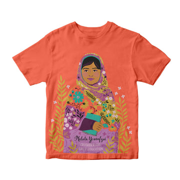 Malala Yousafzai Short Sleeve Trailblazer Tee-Tops & Tees-Piccolina Kids-2-bluebird baby & kids