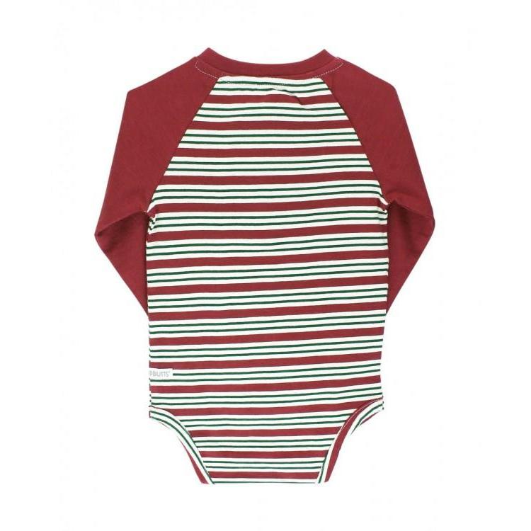 Peppermint Stripe Raglan Henley Bodysuit-Bodysuits-RuggedButts-0-3 M-bluebird baby & kids