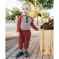 Peppermint Stripe Raglan Henley Bodysuit-Bodysuits-RuggedButts-0-3 M-bluebird baby & kids