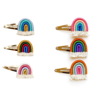 Rainbow Macrame Hair Clips-Accessories-Sparkling Lilac, LLC-Red/Blue-bluebird baby & kids