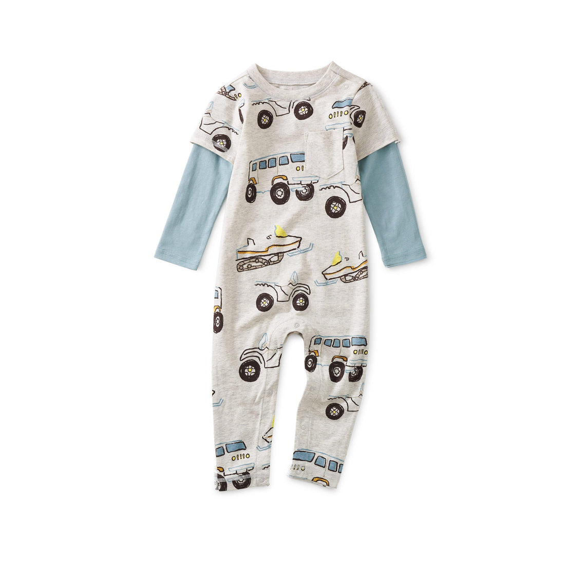 Layered Sleeve Baby Romper-Rompers-Tea Collection-0-3 M-bluebird baby & kids