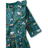 Ruffle Shoulder Woven Dress-Dresses-Tea Collection-2-bluebird baby & kids