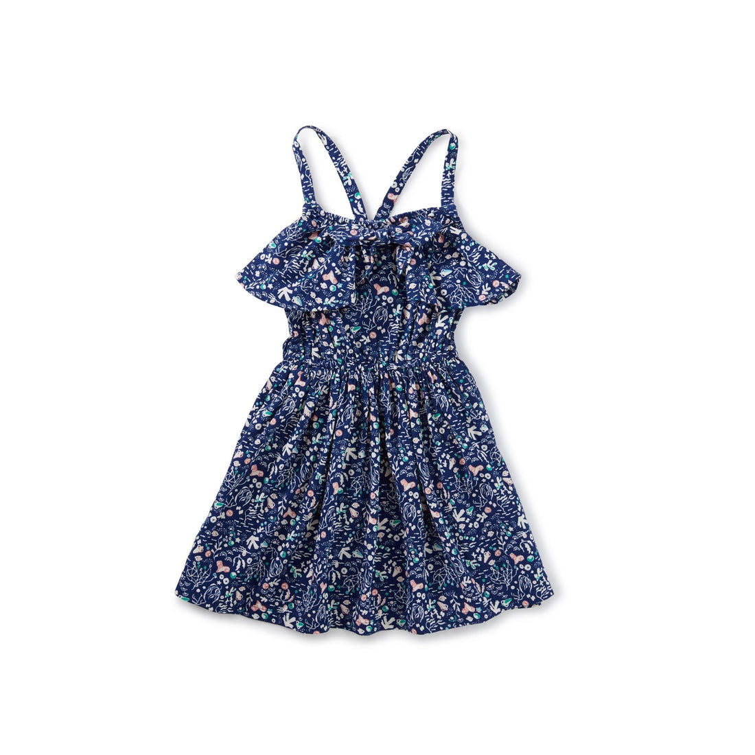 Sunken Treasure Navy Flutter Bow Dress-Dresses-Tea Collection-2-bluebird baby & kids
