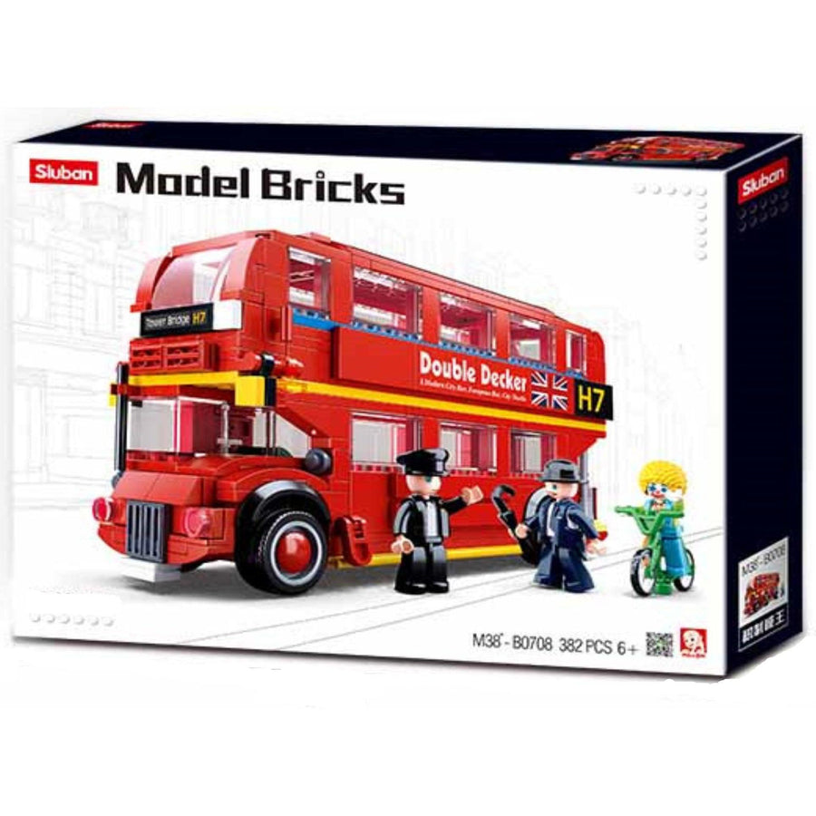 Model Bricks London Double Decker Bus Building Brick Kit-Building Toys-Texas Toy Distribution-bluebird baby & kids