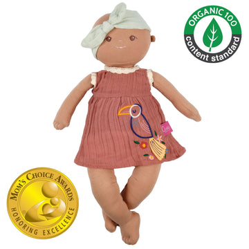 Baby Aria Organic Doll (17")-Dolls-Tikiri Toys LLC-bluebird baby & kids