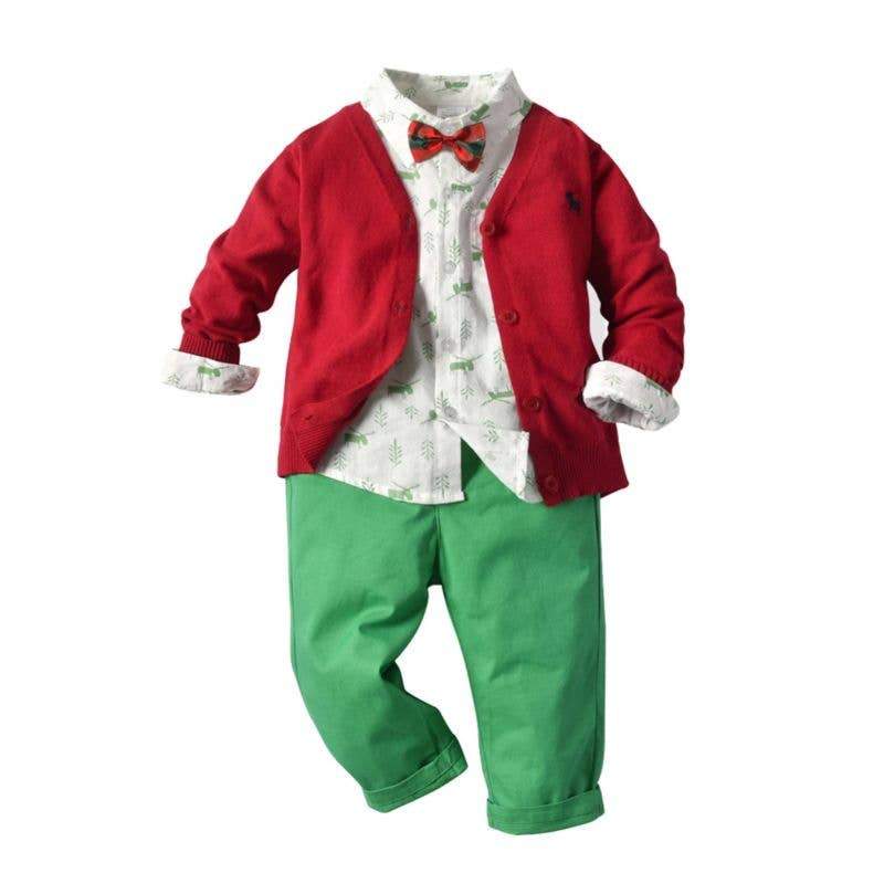 Holiday Cardigan Set (5 pc)-Clothing Set-bluebird baby & kids-18-24 Months-bluebird baby & kids