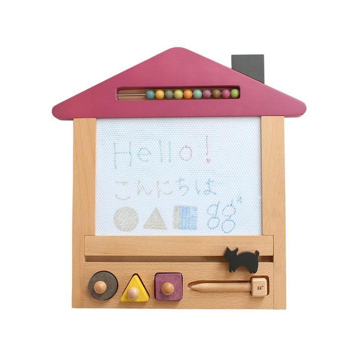 Wooden Magnetic Drawing Board-Wooden Toys-kiko+ & gg*-Cat (red roof)-bluebird baby & kids