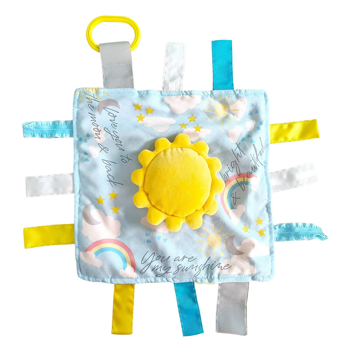 Sunshine Rainbow Baby Weather Lovey Tag Toy Comfort Soother